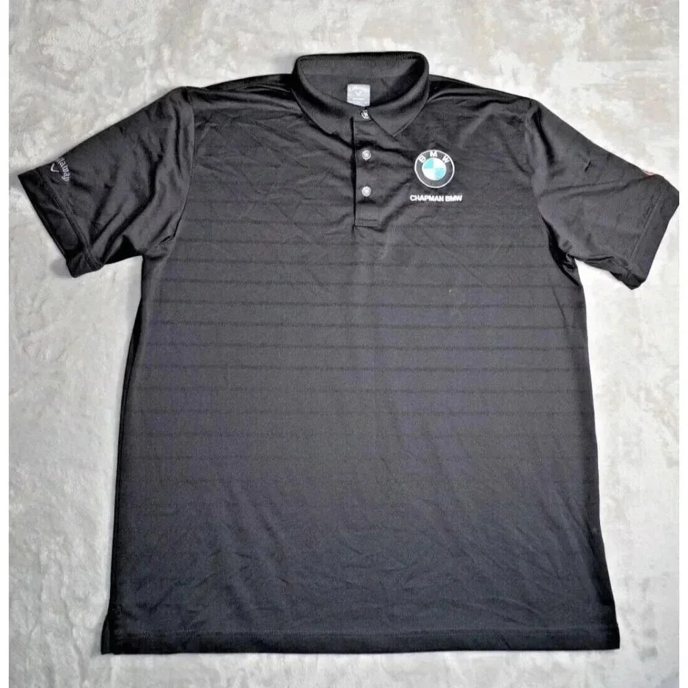 Callaway OptiDri BMW mens polo golf shirt XL Black embroidered automotive